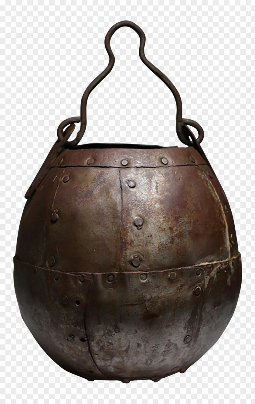 Vintage Metal Buckets Copper Artifact PNG