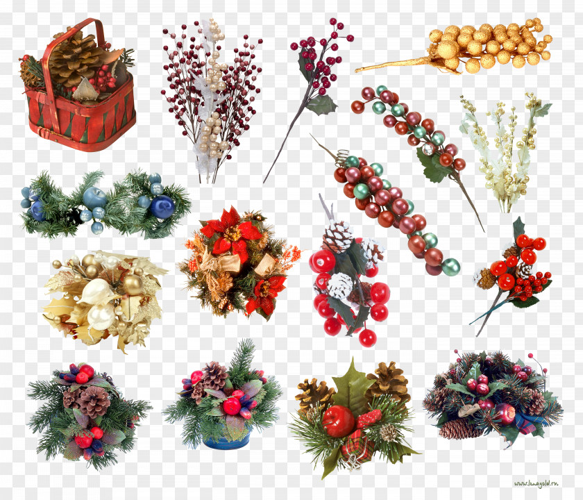 Armygreen Christmas Ornament Floral Design Clip Art PNG