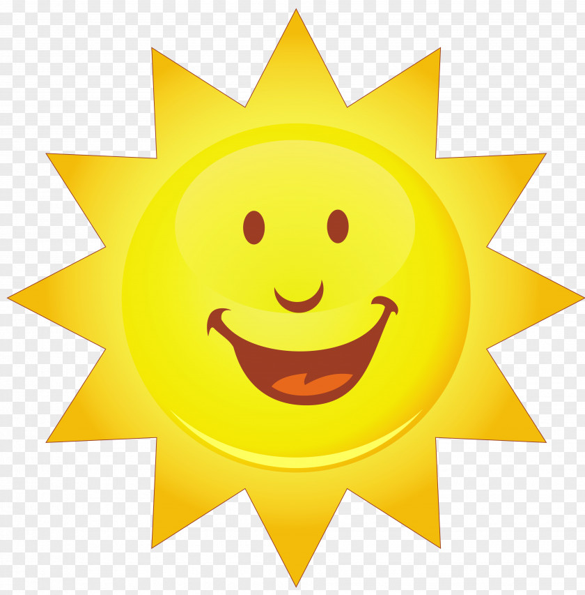 Cartoon Sun Smiley Clip Art PNG