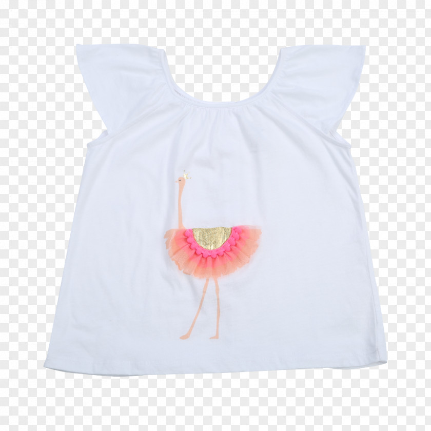 Flamingo Baby Sleeve T-shirt Shoulder Textile Blouse PNG