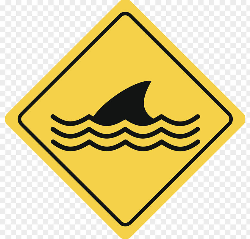 Great White Shark Out Of Danger Sign Finning Illustration PNG