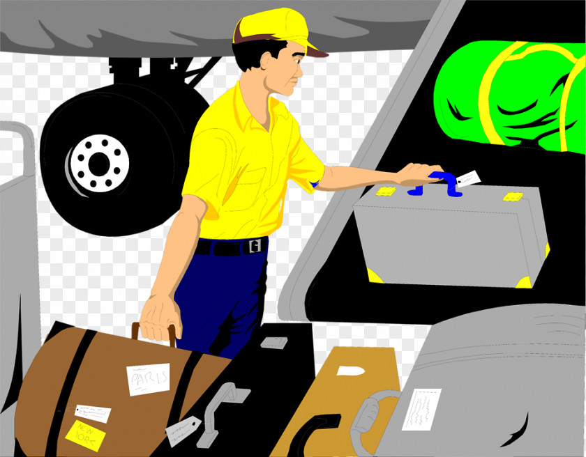 Plane Luggage Cliparts Airplane Baggage Handler Clip Art PNG