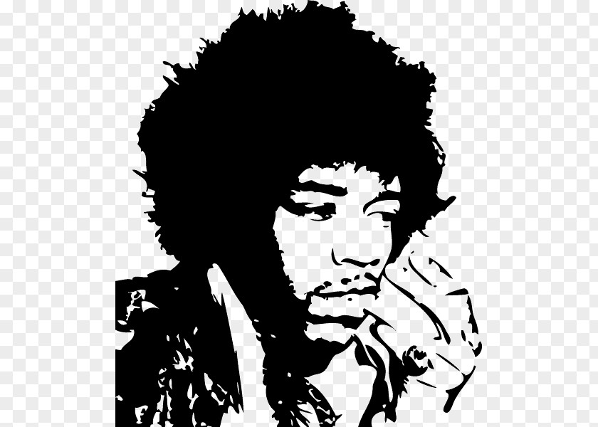 Jimmy Hendrix Stencil Silhouette Art Painting PNG