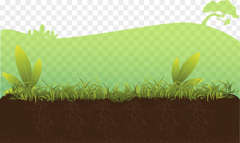 Simple Hand-painted Pattern Grass Green Illustration PNG
