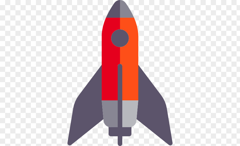 Flat Rocket Launch Spacecraft Icon PNG