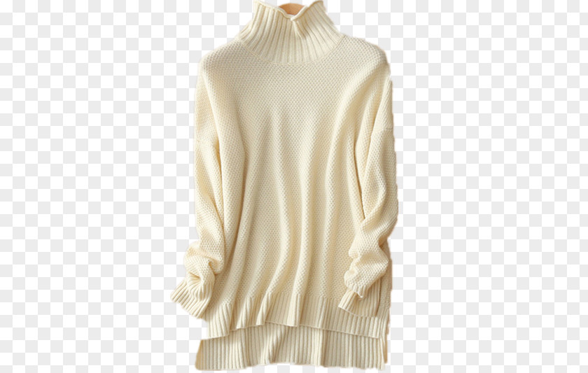 Women Turtlenecks Sweater Polo Neck Necklace Cashmere Wool PNG