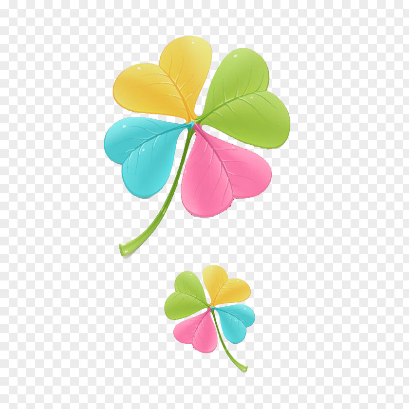Colorful Clover Four-leaf Green PNG