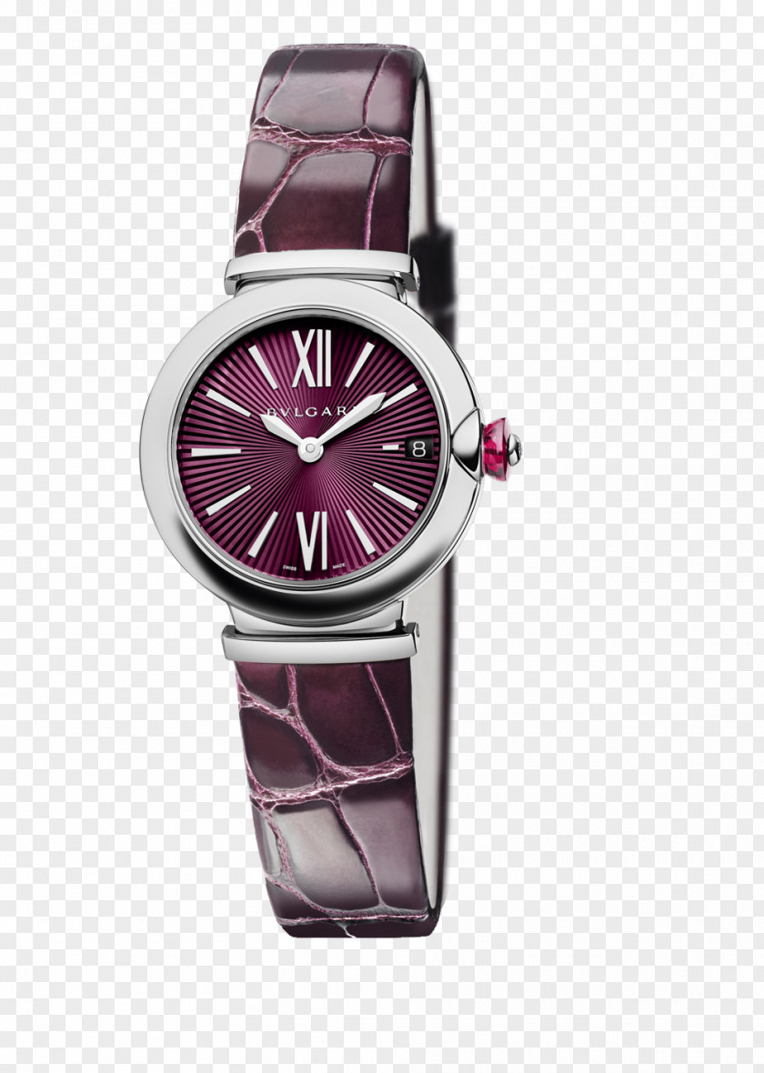 Bulgari Watches Silver Purple Female Form Watch Jewellery Strap Movement PNG