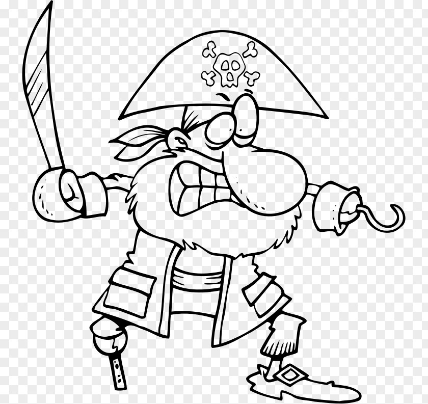 Piracy Black And White Drawing Cartoon Line Art PNG