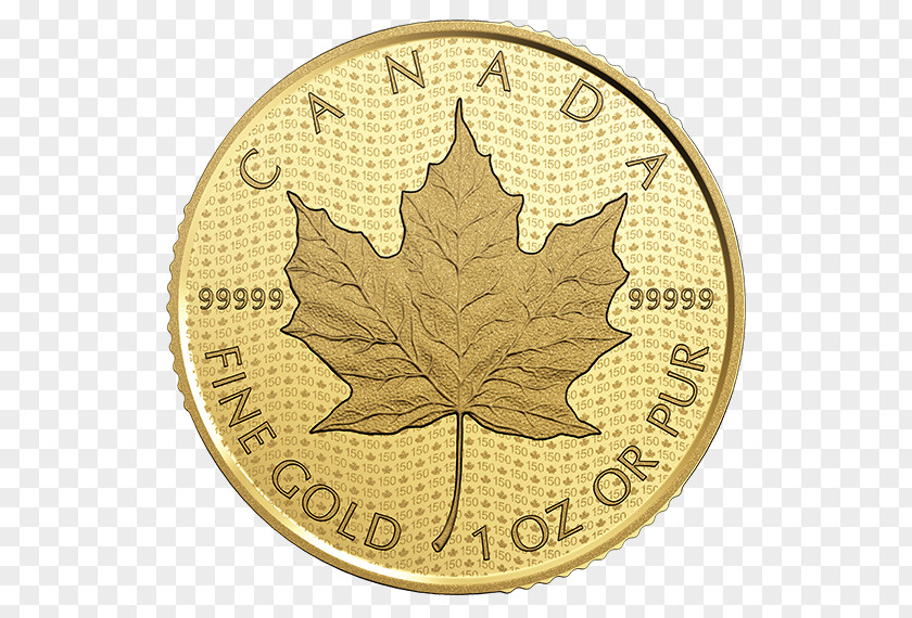 Coin Bullion Canadian Gold Maple Leaf Canada PNG