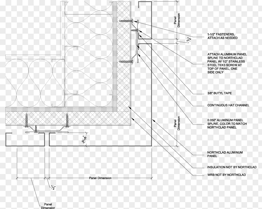 Corner Arc Rainscreen Facade Cladding Architectural Engineering Drawing PNG