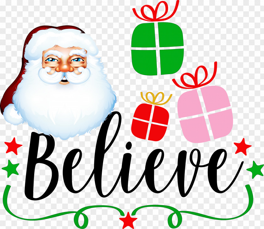 Believe Santa Christmas PNG