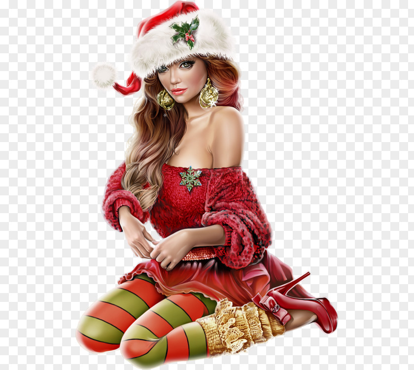 Santa Claus Christmas Ornament Mrs. Woman PNG