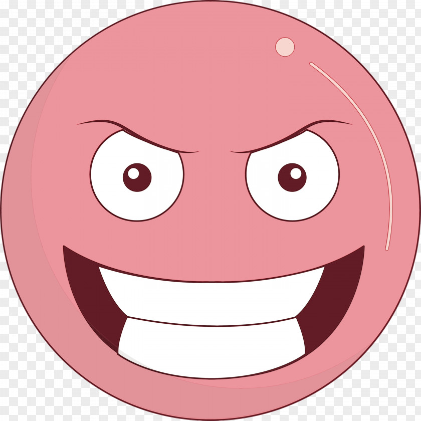Smiley Tooth Lips Forehead Pink M PNG