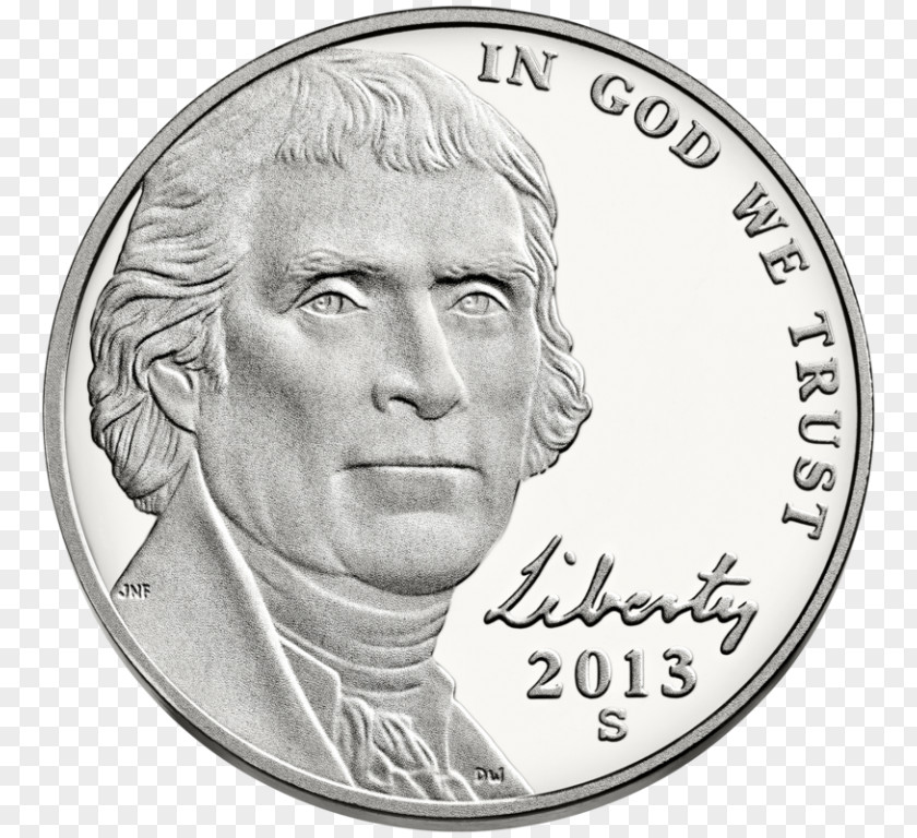 United States Jefferson Nickel Mint Proof Coinage PNG