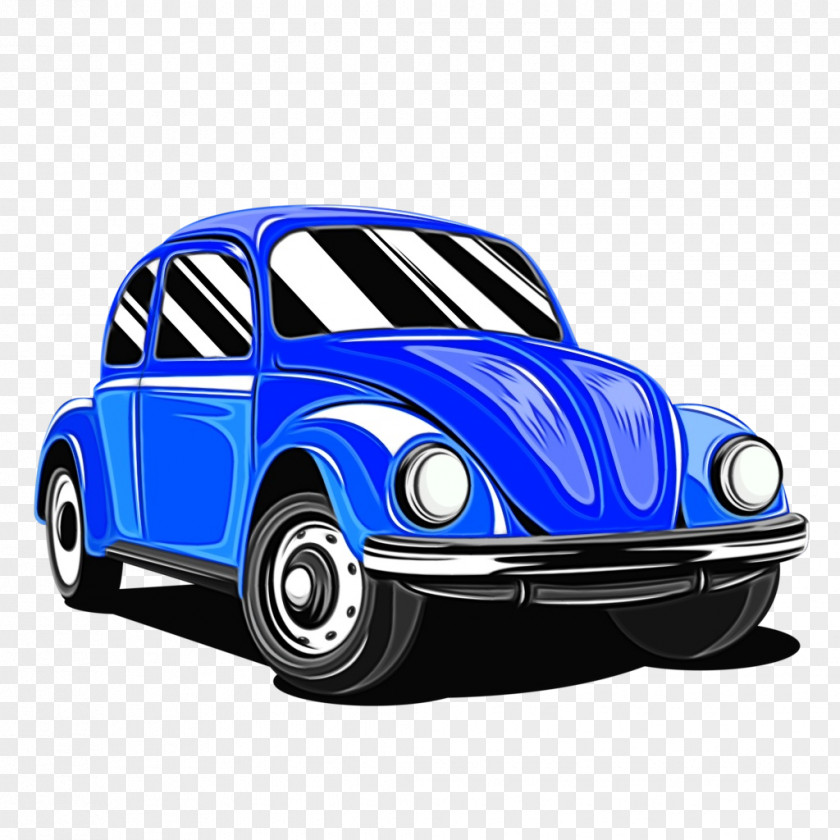 Car Vehicle Blue Vintage Volkswagen Beetle PNG