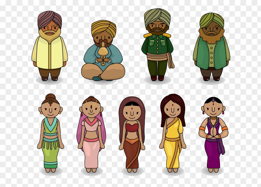 Cartoon Indians India Royalty-free Drawing PNG