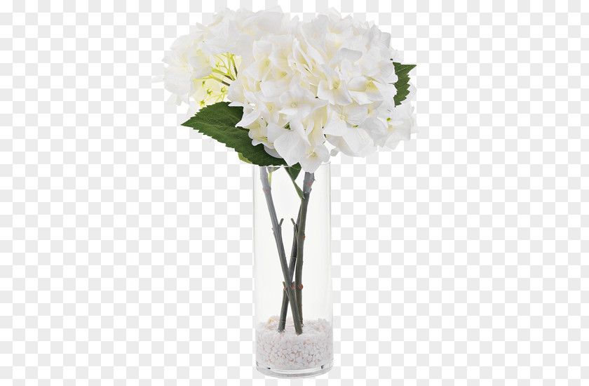Clear Glass Vase Hydrangea Floral Design Cut Flowers PNG