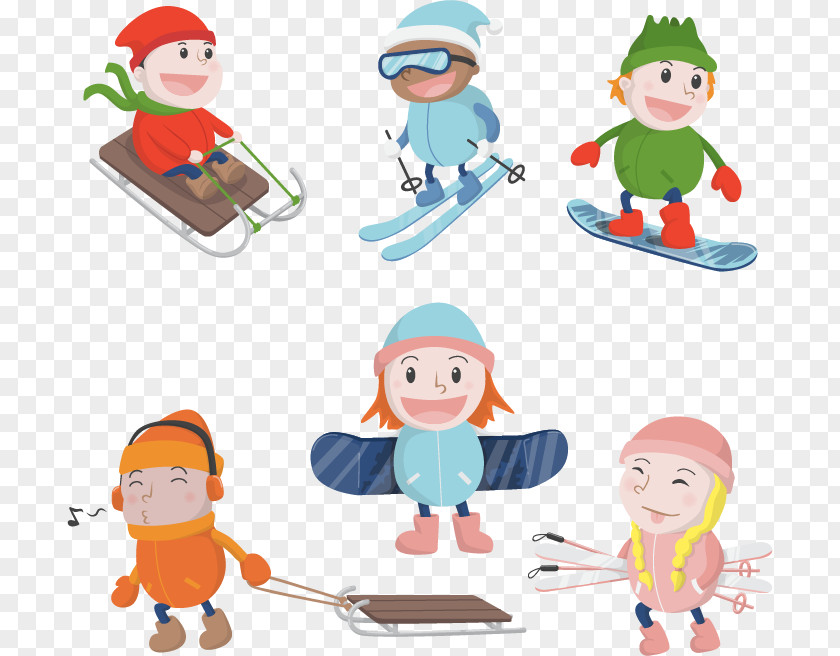 Cool Skateboard Selected Children 54 Cards Skiing Winter Sport Clip Art PNG