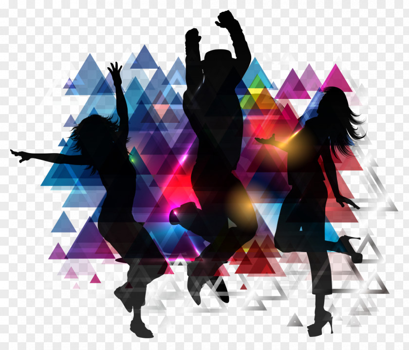 Fashion Dancing Silhouette Figures Vector Dance Graphic Design PNG