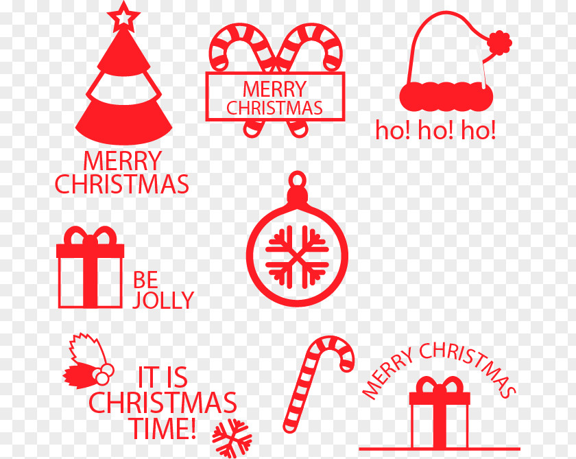 Red Christmas Tags Tree Decoration Clip Art PNG