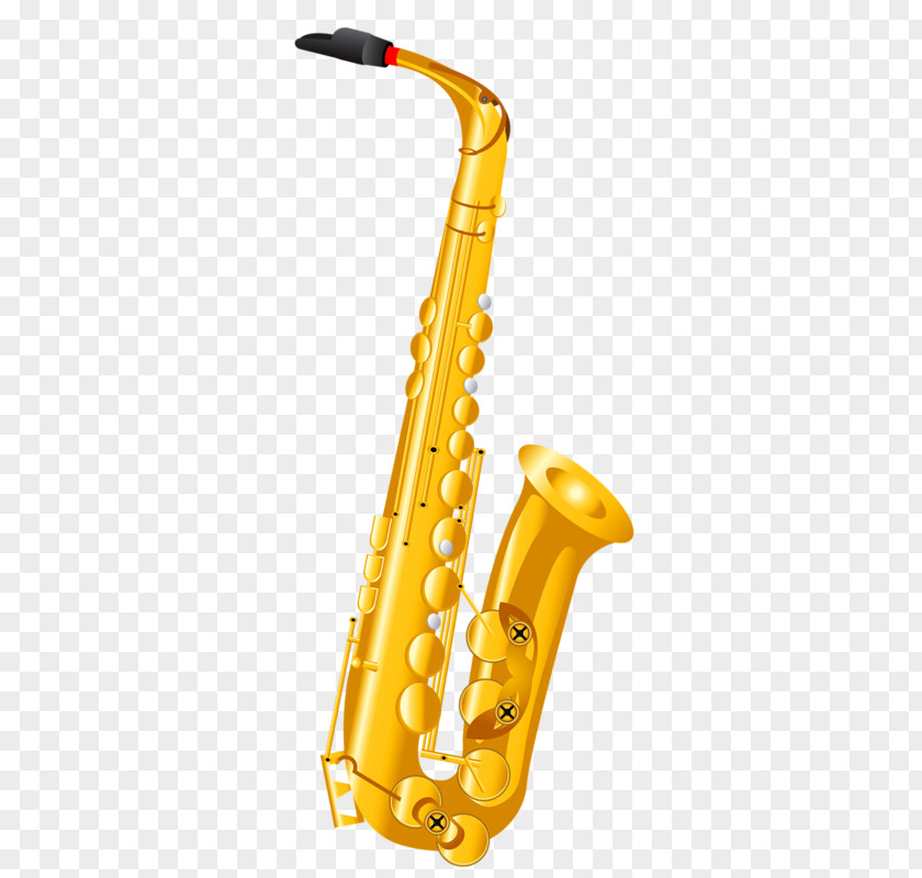 Yellow Saxophone Musical Instrument Wind PNG
