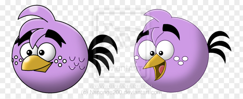 Angry Bird Purple Beak Animated Cartoon Animal PNG