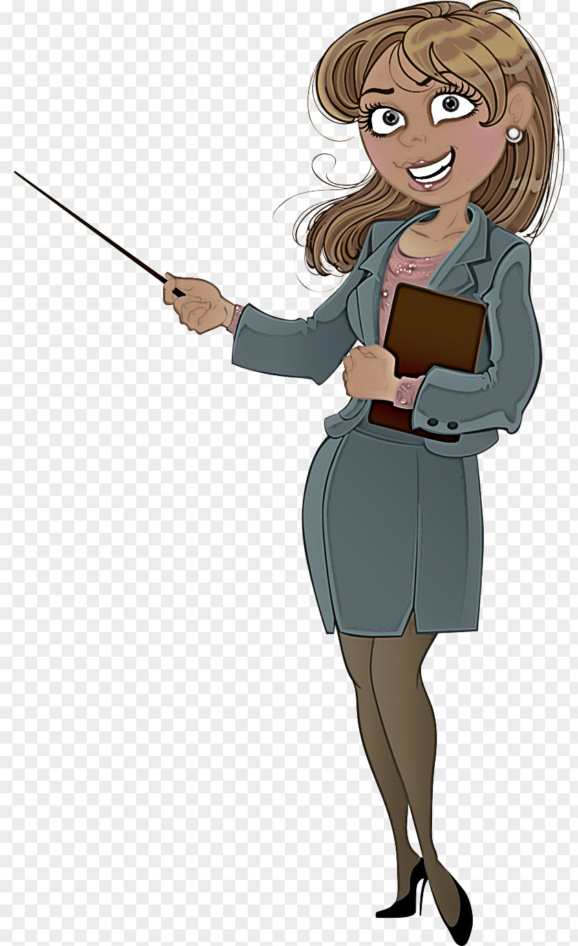 Cartoon Standing Brown Hair Employment Style PNG