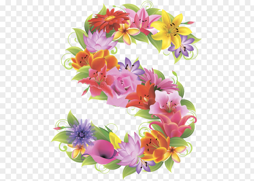 Flower English Alphabet Letter PNG