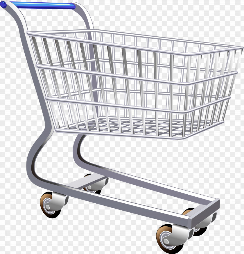 Vector Supermarket Shopping Cart Clip Art PNG