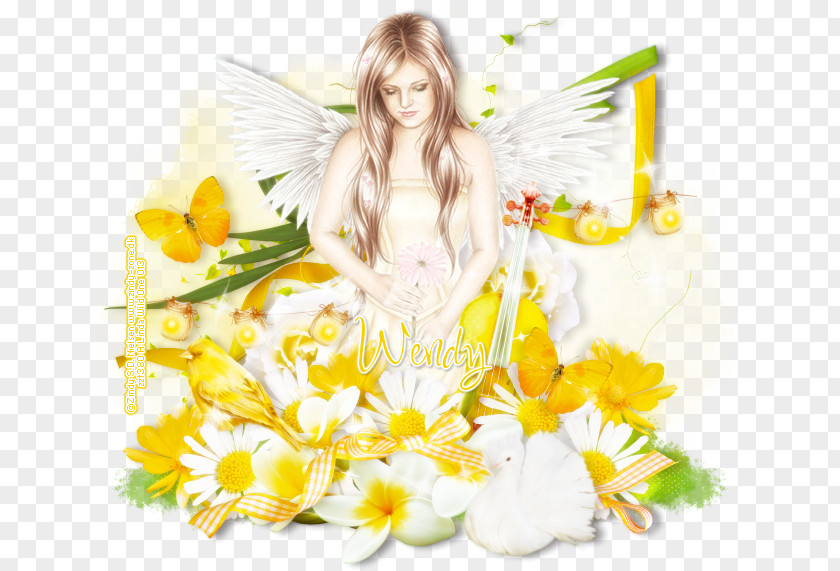 Angel Floral Design Desktop Wallpaper Drawing PNG