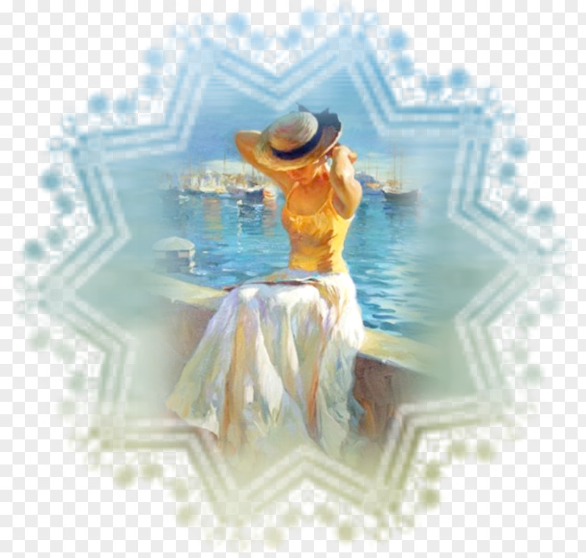 Painting Watercolor Woman With A Hat Oil Art PNG