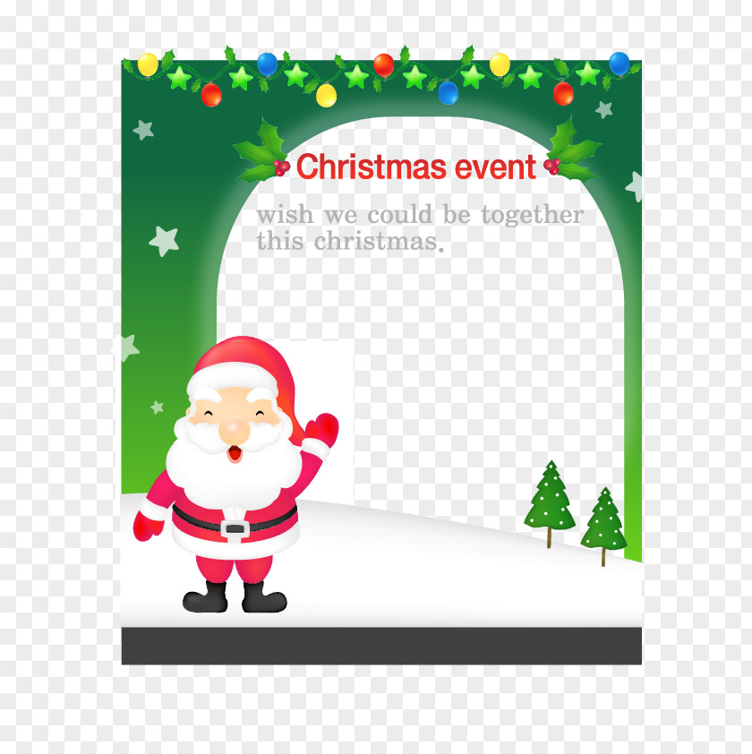 Vector Christmas Billboard Santa Claus Card Clip Art PNG
