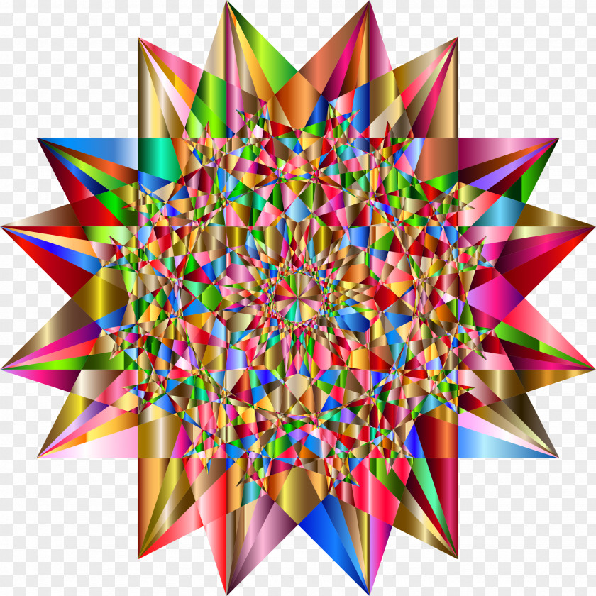 Geomatric Star Geometry Color Line Symmetry PNG