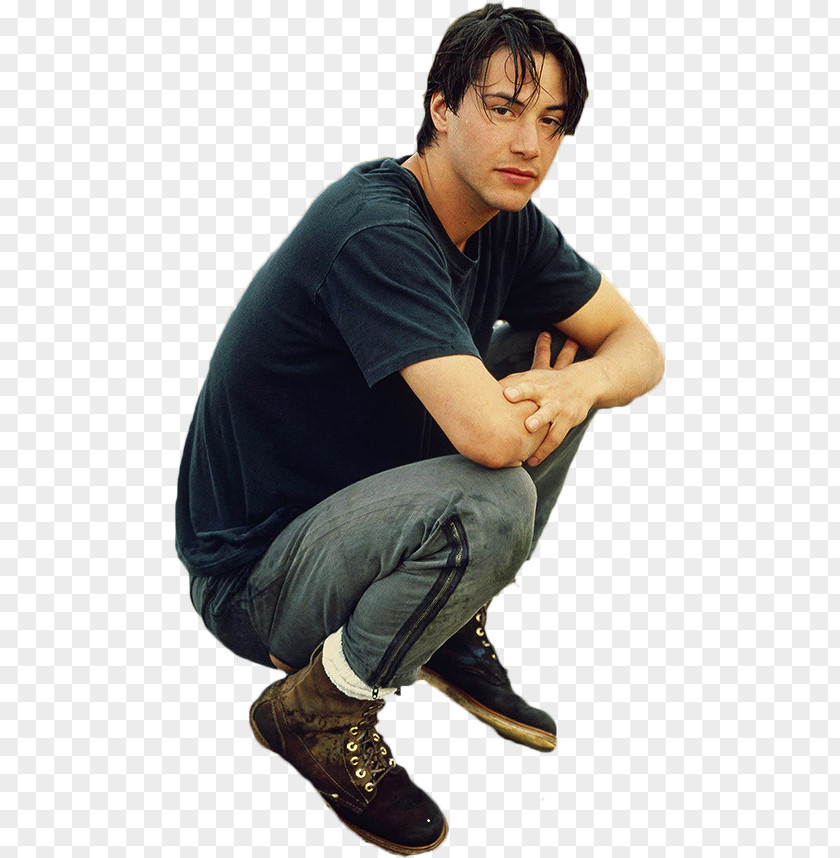 Keanu Reeves The Matrix Squatting Position PNG