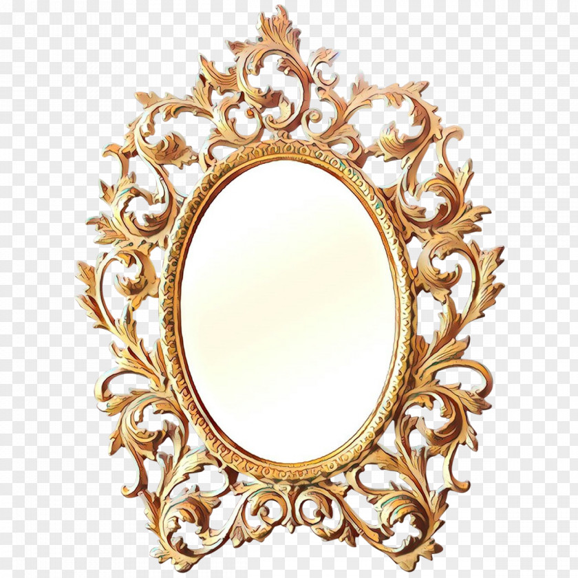 Metal Makeup Mirror Gold Picture Frames PNG
