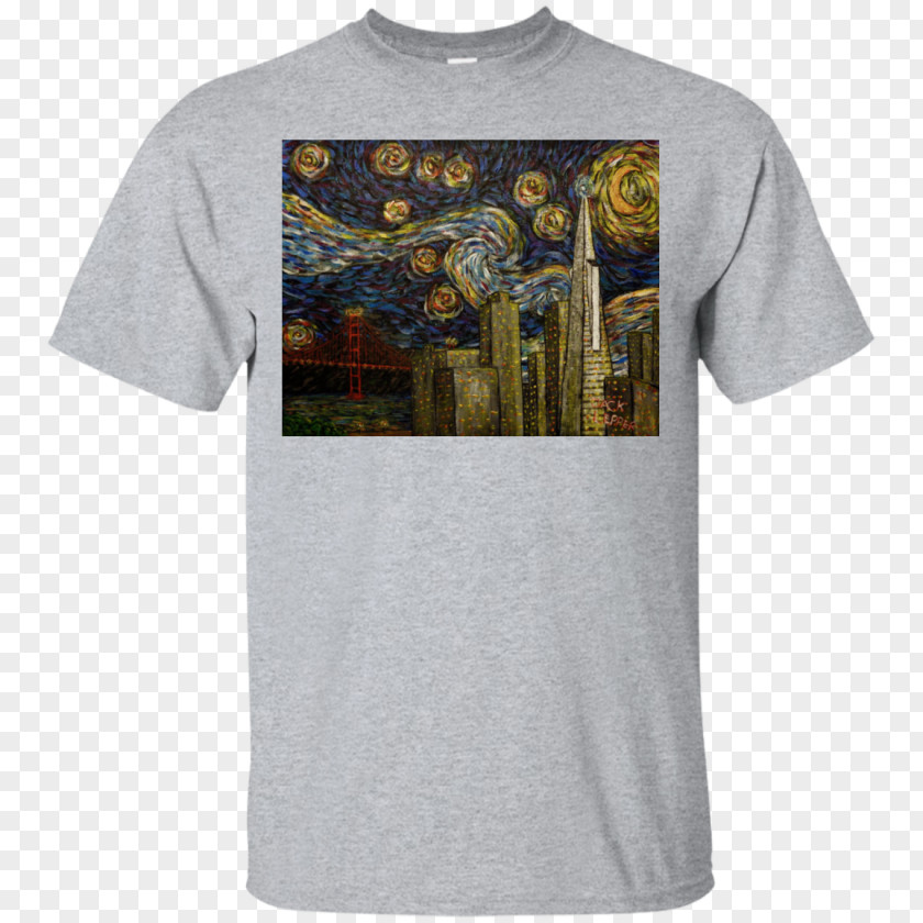Van Gogh The Starry Night T-shirt Hoodie Gildan Activewear Sweater PNG