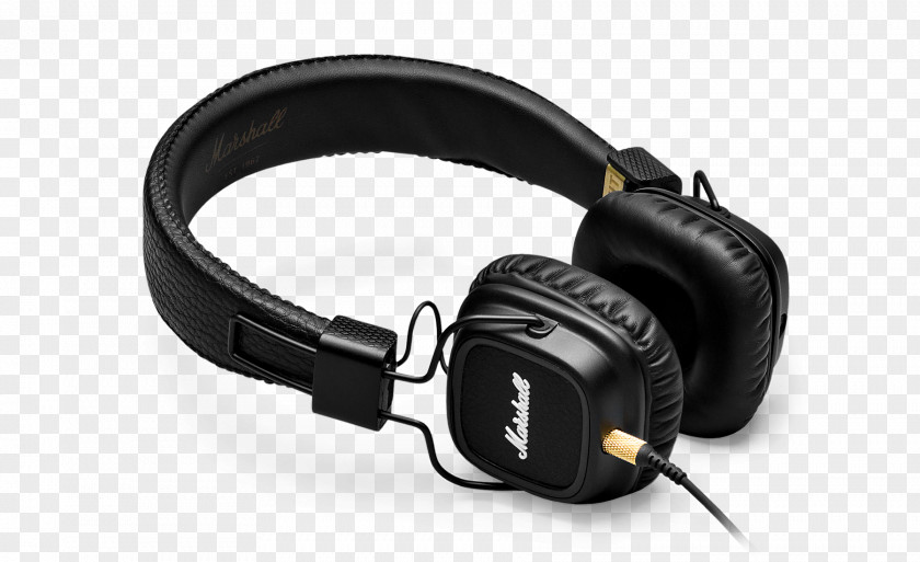 Black Headphones Audio Guitar Amplifier Microphone Marshall Amplification PNG