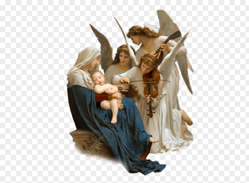 Painting The Virgin With Angels Song Of Breton Brother And Sister William Bouguereau, 1825-1905 Painter PNG