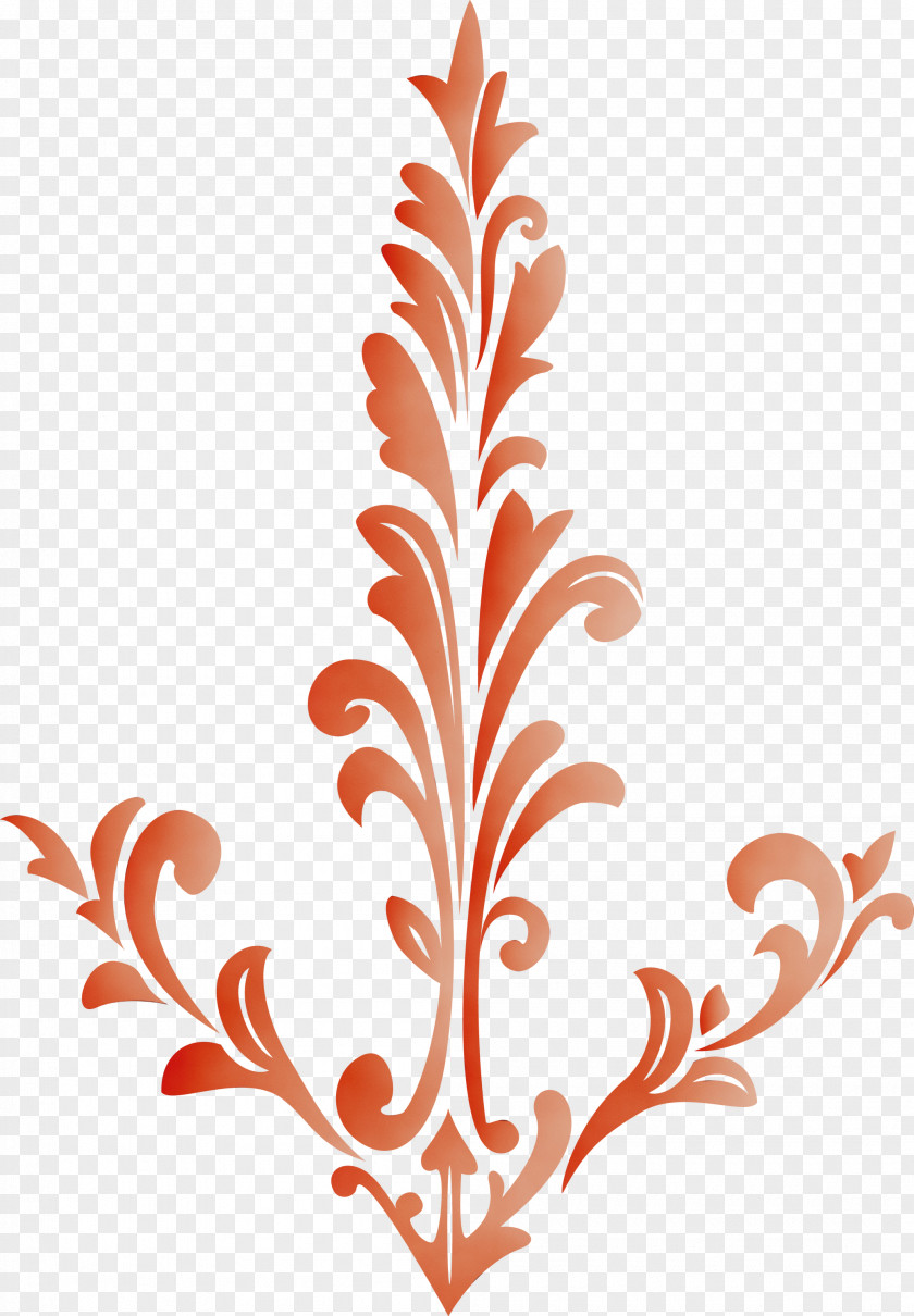 Plant Stem Twig Leaf Flower Pattern PNG