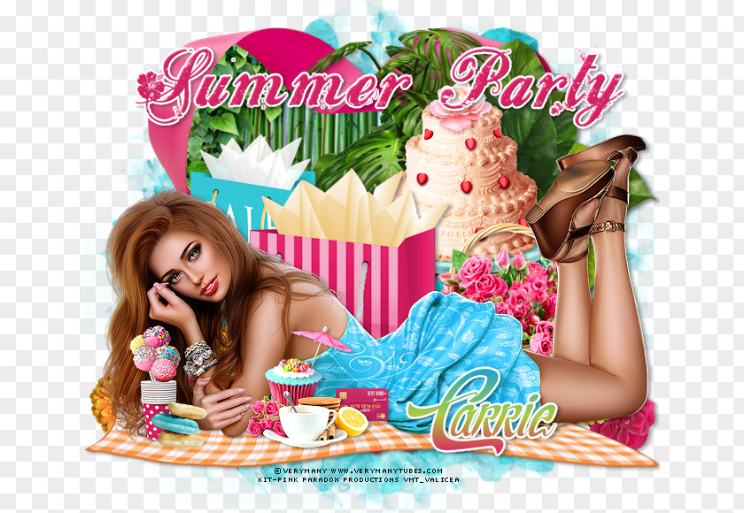 Summer Party Postcard Cake Decorating Food PNG