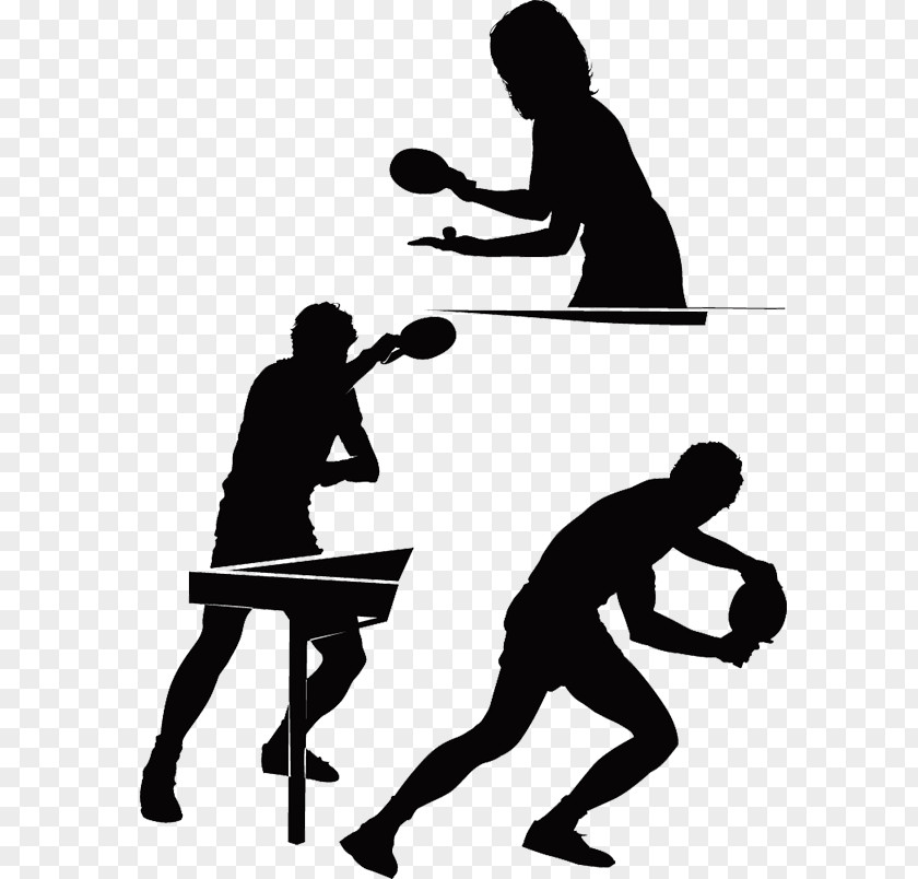 Table Tennis Play Silhouette Racket PNG
