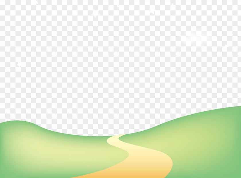 Vector Spring Road Green Pattern PNG