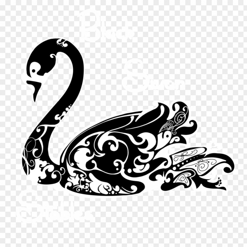 Black Swan Art Animal Font PNG
