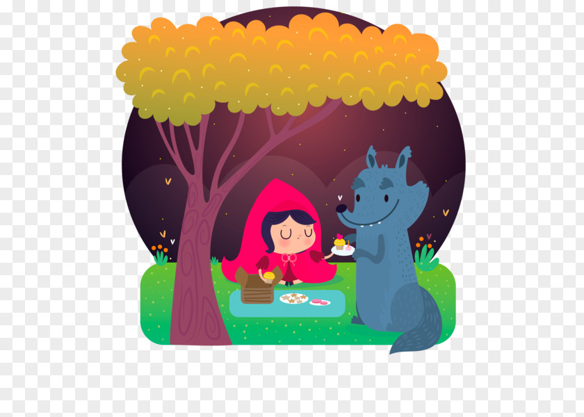 Little Red Riding Hood Illustration Cartoon Big Bad Wolf PNG