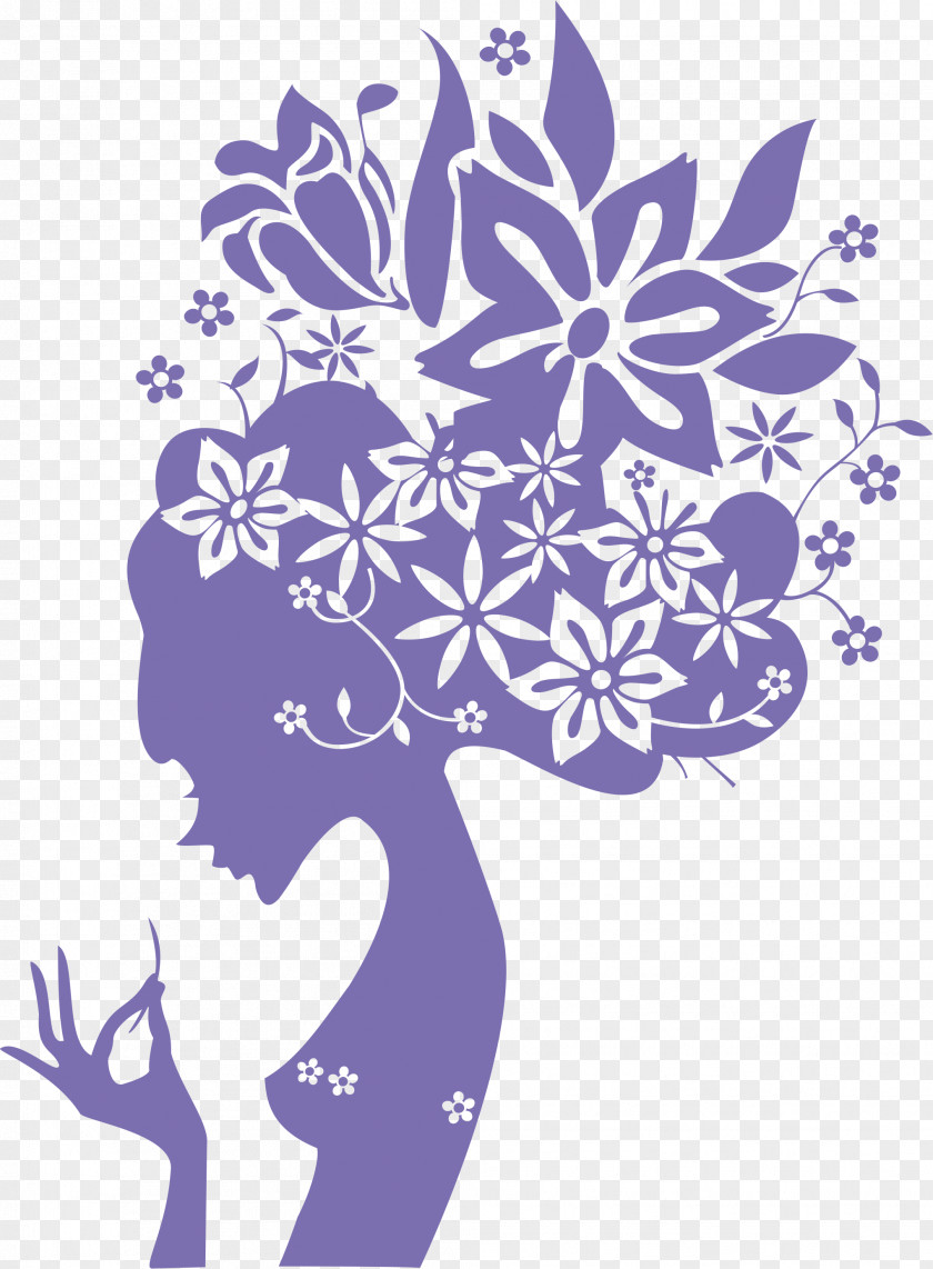 Purple Beauty Silhouette Wall Decal Sticker Polyvinyl Chloride PNG