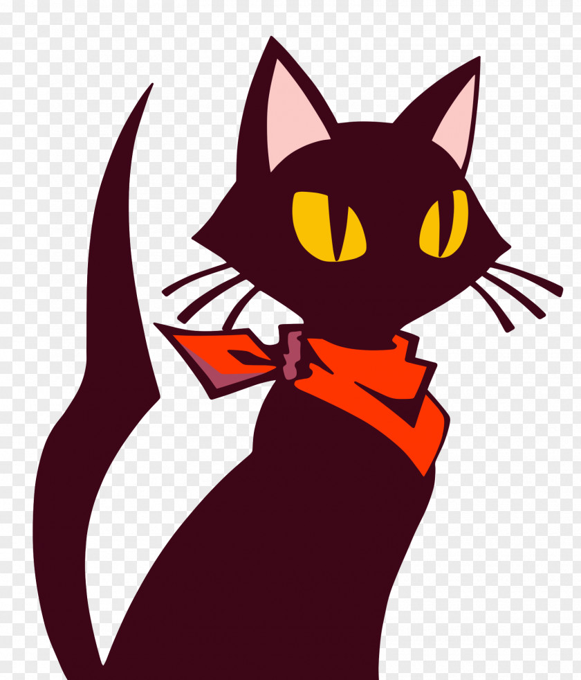 Cat Head Ghost Trick: Phantom Detective Kitten Sissel Black Kerchief PNG