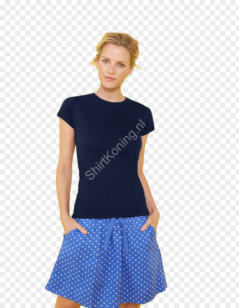 T-shirt Blue Skirt Dress Polka Dot PNG