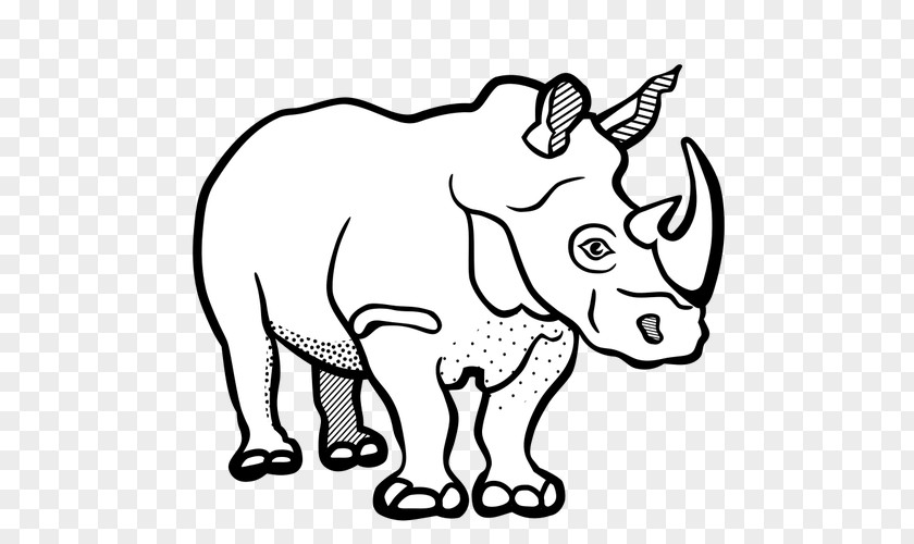 Badak Rhinoceros Clip Art Line Vector Graphics Image PNG