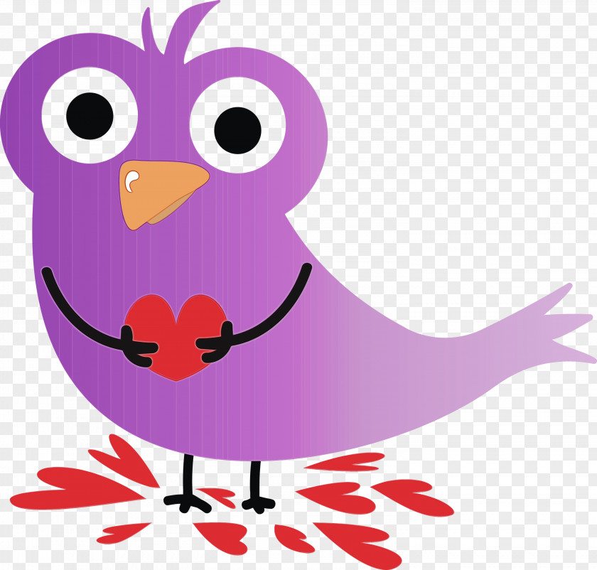 Cartoon Bird Pink Purple Violet PNG